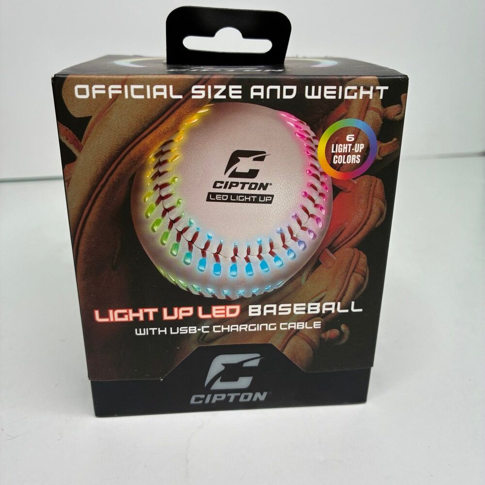 CIPTON Light Up LED Baseball Rechargeable Official Weight White